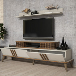 Conjunto de muebles de salón Eylül crema Practica Hogar
