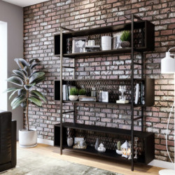 Estantería Duvar L1159 negro Practica Hogar