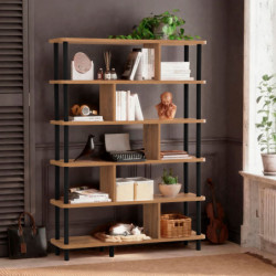 Librería Meta pino atlántico negro Practica Hogar
