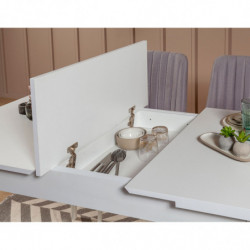 Set mesa comedor extensible y sillas (5 piezas) Vina soho blanco Practica Hogar