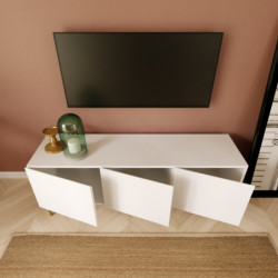 Mueble TV Sezer-L3015 roble blanco Practica Hogar