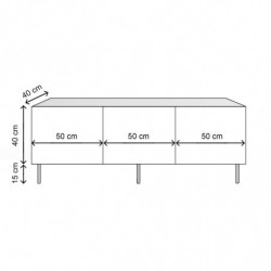 Mueble TV Sezer-L3015 roble blanco Practica Hogar