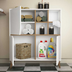 Mueble auxiliar Pulse nogal blanco Practica Hogar