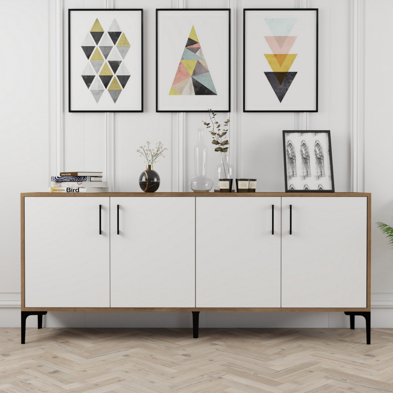Aparador Kiev blanco nogal Practica Hogar Aparador Kiev blanco nogal Practica Hogar