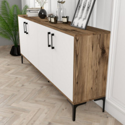 Aparador Kiev blanco nogal Practica Hogar