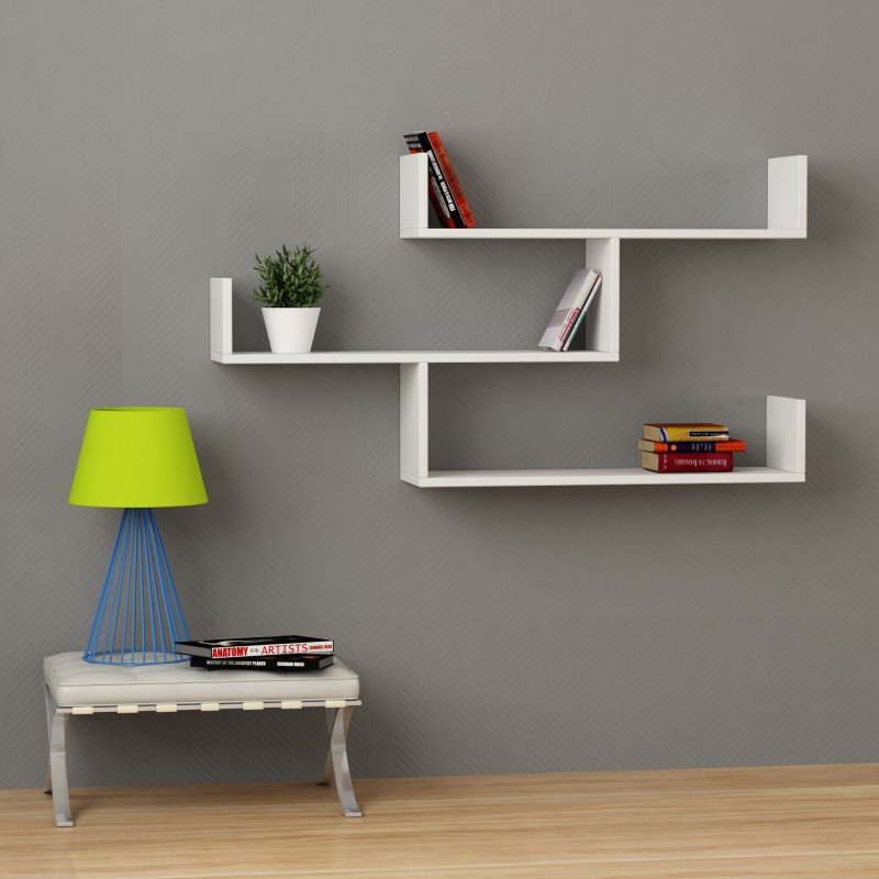 Estante de pared Tibet blanco Practica Hogar Estante de pared Tibet blanco Practica Hogar