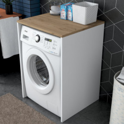 Mueble de lavadora KD103-2341 blanco nogal Practica Hogar