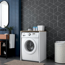 Mueble de lavadora KD103-2341 blanco nogal Practica Hogar