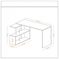 Escritorio de estudio Gelincik blanco Practica Hogar
