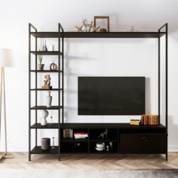 Mueble TV Matty L515 negro Practica Hogar