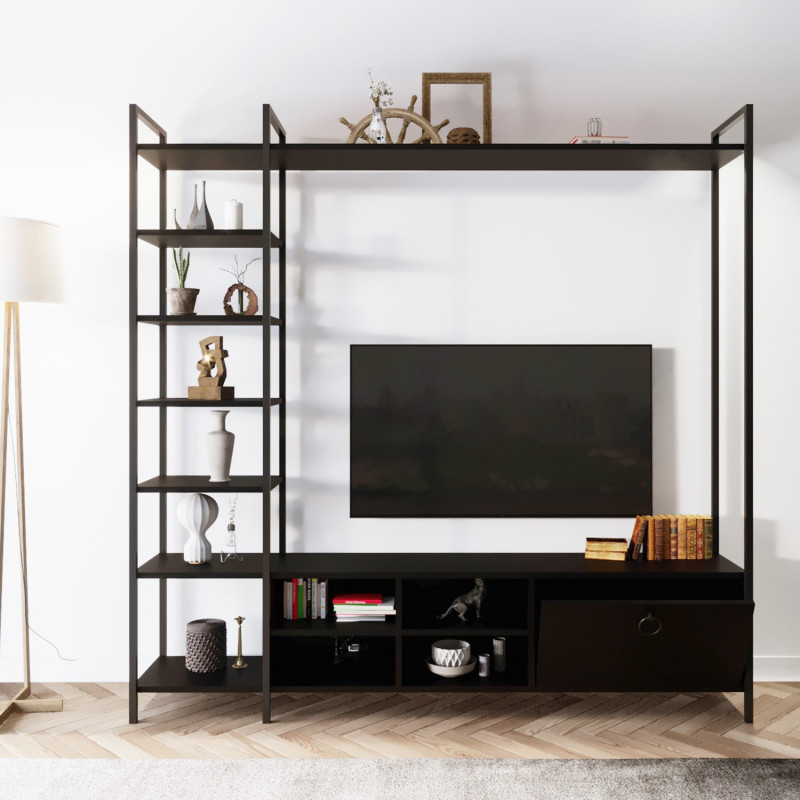 Mueble TV Matty L515 negro Practica Hogar Mueble TV Matty L515 negro Practica Hogar