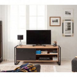 Mueble TV Cosmo Foris pino atlántico negro Practica Hogar