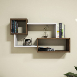 Estante de pared Afro nogal blanco Practica Hogar