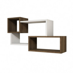 Estante de pared Afro nogal blanco Practica Hogar