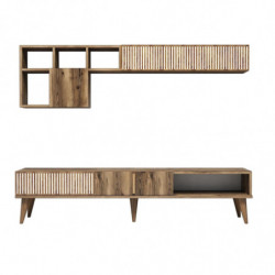 Mueble TV con estante Milan nogal Practica Hogar