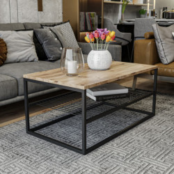 Mesa de centro Asude pino negro Practica Hogar