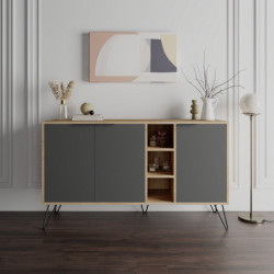 Aparador Clara Console antracita roble Practica Hogar