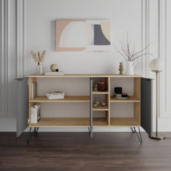 Aparador Clara Console antracita roble Practica Hogar