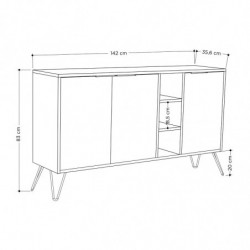 Aparador Clara Console antracita roble Practica Hogar