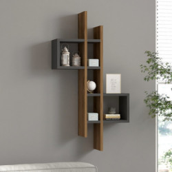 Estante de pared Emse antracita roble Practica Hogar