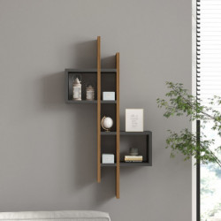 Estante de pared Emse antracita roble Practica Hogar