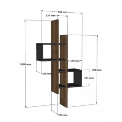 Estante de pared Emse antracita roble Practica Hogar