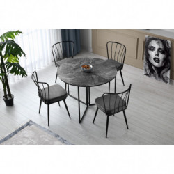 Mesa comedor Yaprak-1202 antracita Practica Hogar
