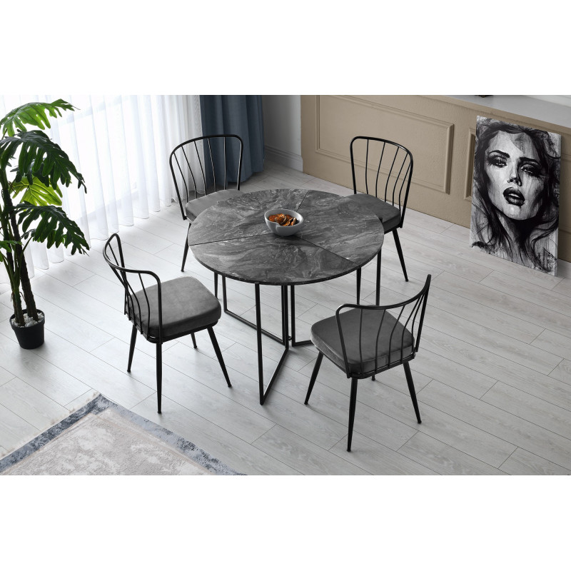 Mesa comedor Yaprak-1202 antracita Practica Hogar Mesa comedor Yaprak-1202 antracita Practica Hogar