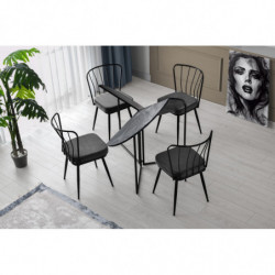 Mesa comedor Yaprak-1202 antracita Practica Hogar