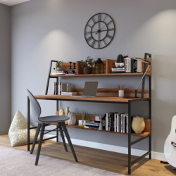 Escritorio de estudio Massası L169 nogal Practica Hogar