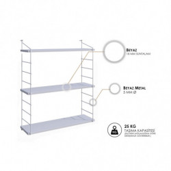 Estante de pared Armoni 3 blanco Practica Hogar