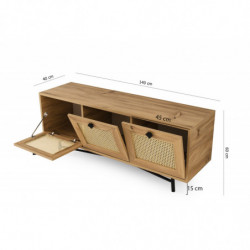 Mueble TV Alcazar 140 roble negro Practica Hogar