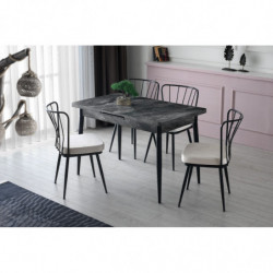 Mesa de comedor extensible Ay-1182 antracita Practica Hogar