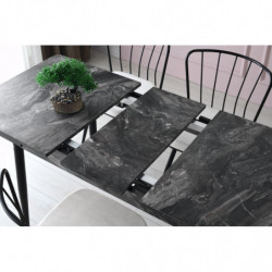 Mesa de comedor extensible Ay-1182 antracita Practica Hogar