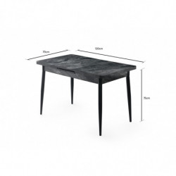 Mesa de comedor extensible Ay-1182 antracita Practica Hogar