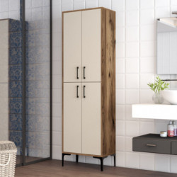 Mueble auxiliar Berlin A crema nogal Practica Hogar