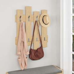 Perchero de pared Wave roble Practica Hogar