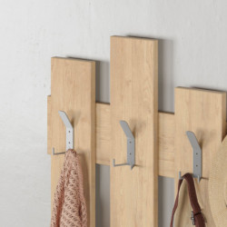 Perchero de pared Wave roble Practica Hogar