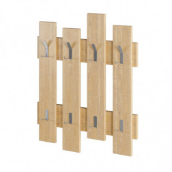 Perchero de pared Wave roble Practica Hogar