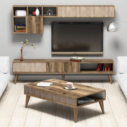 Conjunto de muebles de salón Milan nogal Practica Hogar