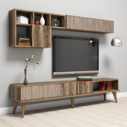 Conjunto de muebles de salón Milan nogal Practica Hogar