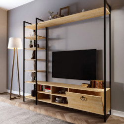 Mueble TV Matty L514 roble Practica Hogar