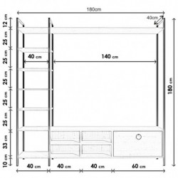 Mueble TV Matty L514 roble Practica Hogar