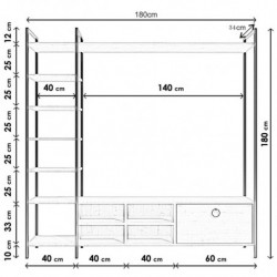 Mueble TV Matty L514 roble Practica Hogar