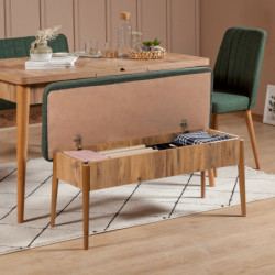 Set mesa comedor extensible y sillas (4 piezas) Vina 1070 pino atlántico verde Practica Hogar