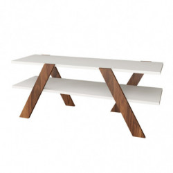 Mueble TV Basic-146 nogal blanco Practica Hogar