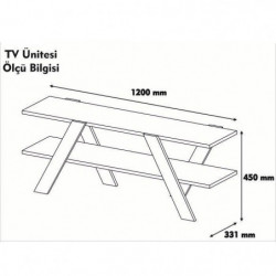 Mueble TV Basic-146 nogal blanco Practica Hogar