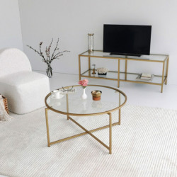 Mesa de centro Gold Sun S404 dorado Practica Hogar