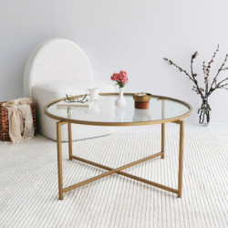 Mesa de centro Gold Sun S404 dorado Practica Hogar