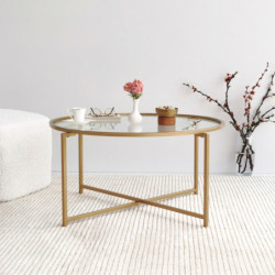 Mesa de centro Gold Sun S404 dorado Practica Hogar